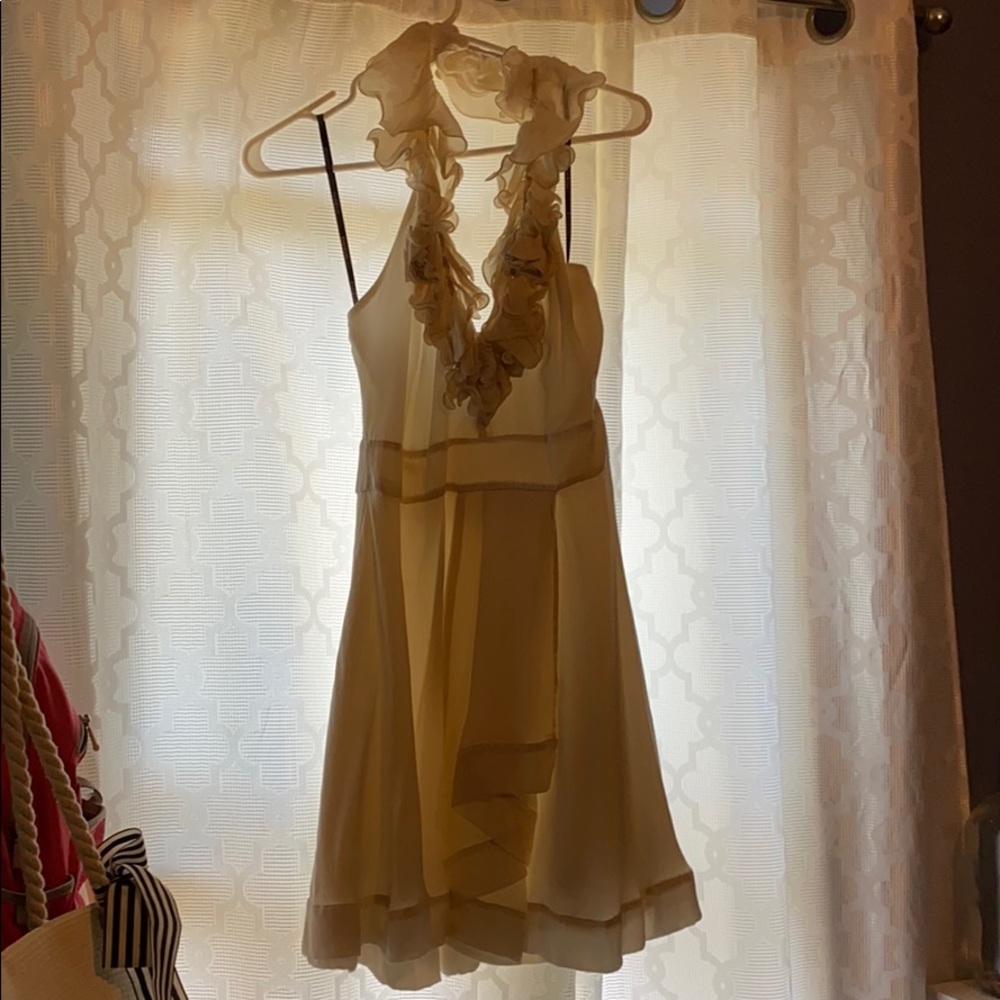 Bebe cream colored flower dress